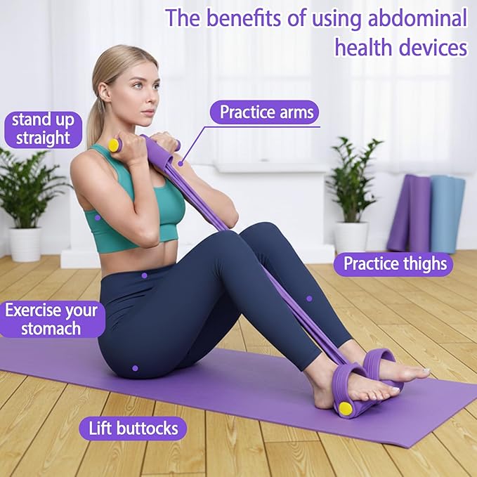 Pedal Resistance Band, 6 Tube Foot Pedal and Handles Resistance Bands, for Home Workouts and Full-Body Training, Multifunction Foot Pedal Resistance Band for Assisted Sit-Ups and Strength Training