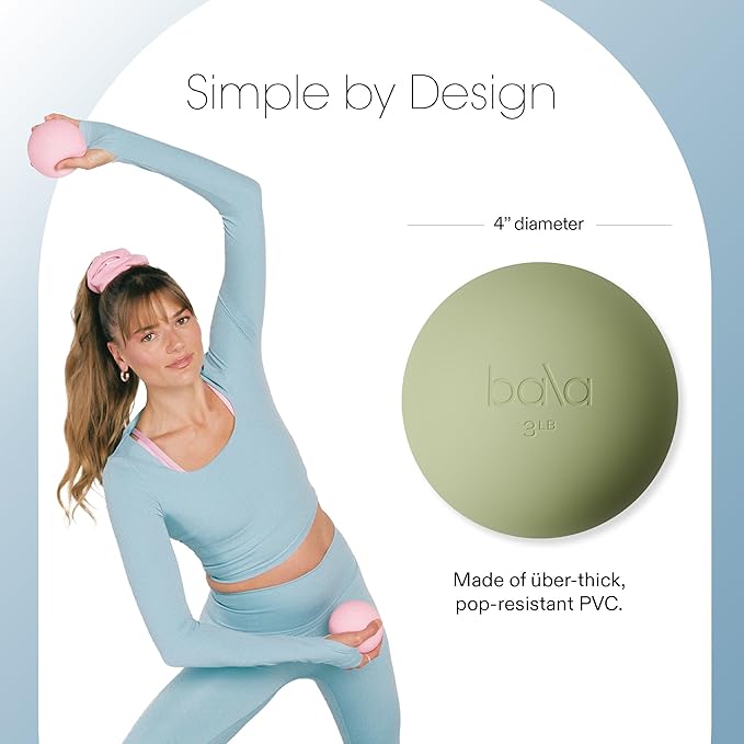 Bala Power Ball, Weighted Toning Exercise Ball for Pilates, Yoga, Home Fitness & More - Workout Ball for Strength & Core Training, Aerobics & Working Out to Improve Balance & Sculpt