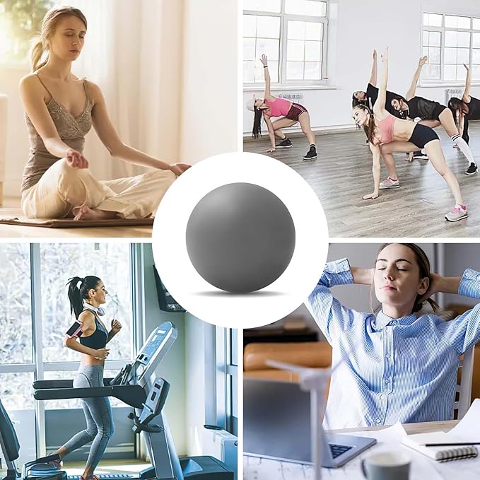 WOVTE Massage Lacrosse Ball for Sore Muscles, Shoulders, Neck, Back, Foot, Body, Deep Tissue, Trigger Point, Muscle Knots, Yoga and Myofascial Release (Grey)