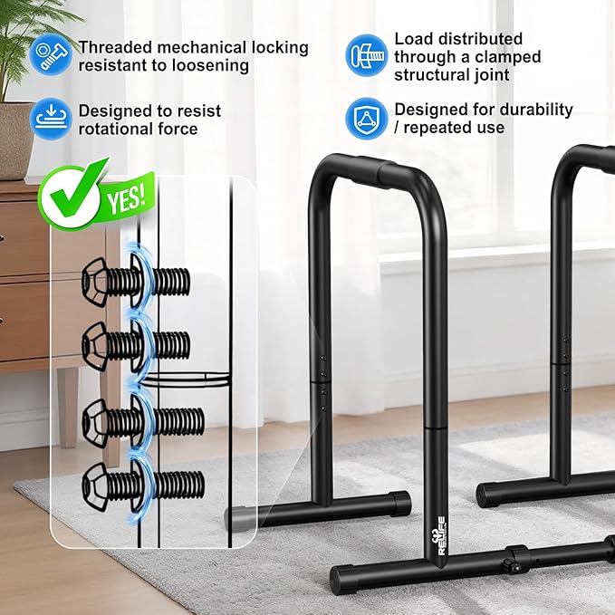 RELIFE REBUILD YOUR LIFE Dip Station Functional Heavy Duty Dip Stands Fitness Workout Dip bar Station Stabilizer Parallette Push Up Stand