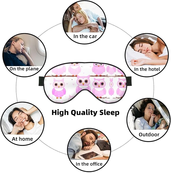 Cute owl Head-Mounted Double-Sided Light-Blocking Sleeping Eye mask to Protect Eyes and Relieve Eye Fatigue