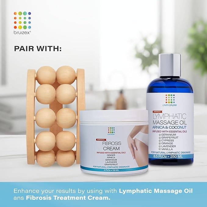 Wood Therapy Massage Tool | Lymphatic Drainage Massager | Cellulite, Fascia, Leg, Back & Thigh Muscle Roller for Post Liposuction & Fibrosis Treatment | Surgery Recovery 360 Lipo| Tummy Tuck & BBL