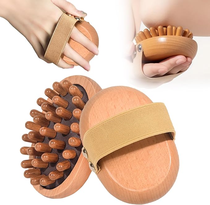 2 Pcs Meridian Pressure Brush,Meridian Brush For Belly,Meridian Massage Brush,Wood Therapy Massage Tools,Meridian Massage Brush For Belly For Cellulite Remover, Lymphatic Drainage, Muscle Pain Relief