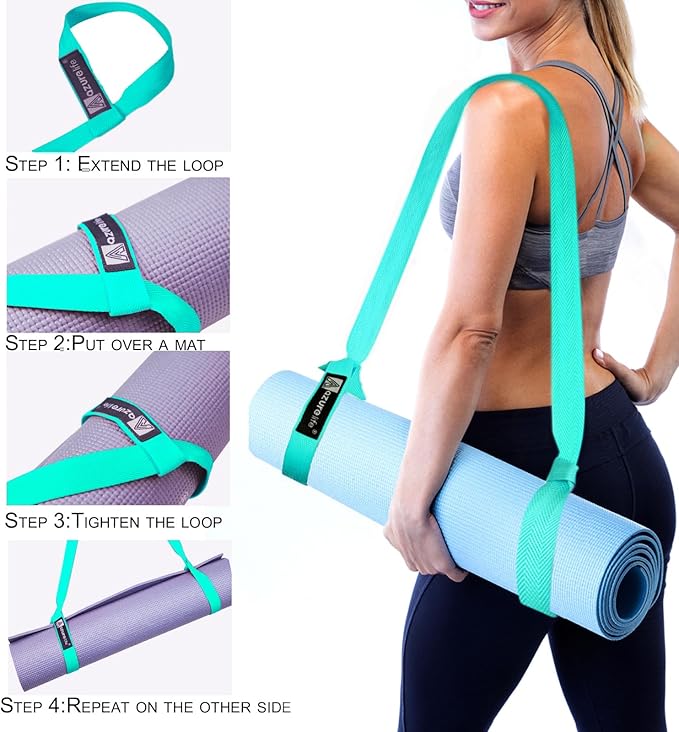 [MAT NOT Included] Yoga Mat Sling, Yoga Mat Straps for Carrying, Easy-Cinch Yoga Mat Holder Strap