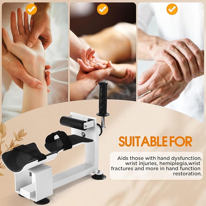 Wrist Joint Assisted Exerciser,Daily Recovery Training strengthening Power Device with Armrest Support, Adjustable Resistance, 4 Suction Cups