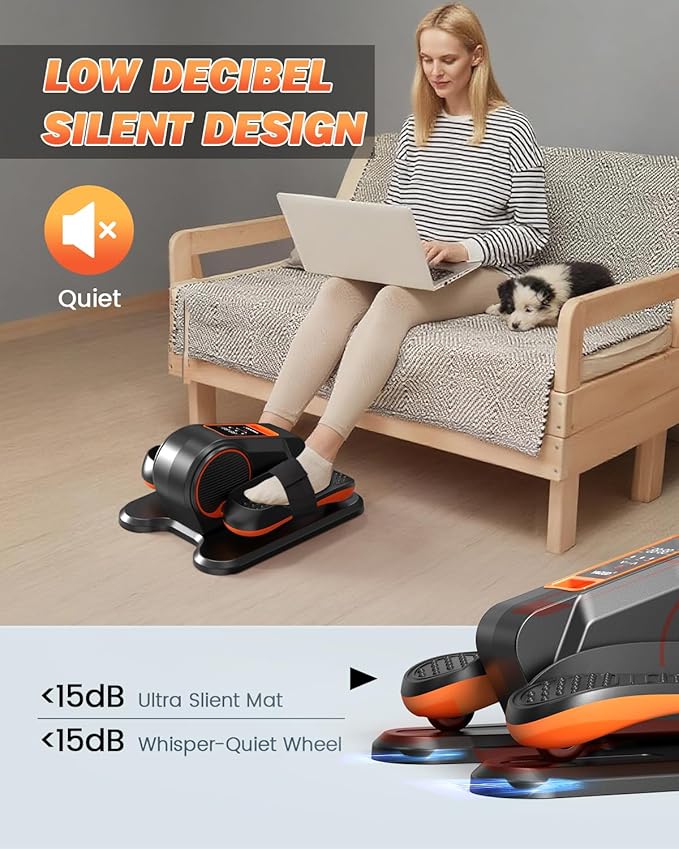Under Desk Elliptical Machine, Electric Leg Exerciser as Seen on TV for Senior, Quiet Portable Seated Pedal Exerciser Machine with Remote Control, 12 Adjustable Speeds for Home Office