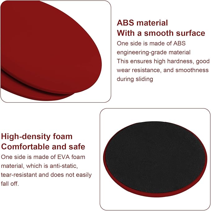 Set of 4 Round Core Sliders for Working Out,17.5cm/6.89In Exercise Core Pilates Sliders,Floor Foot Slider for Exercise