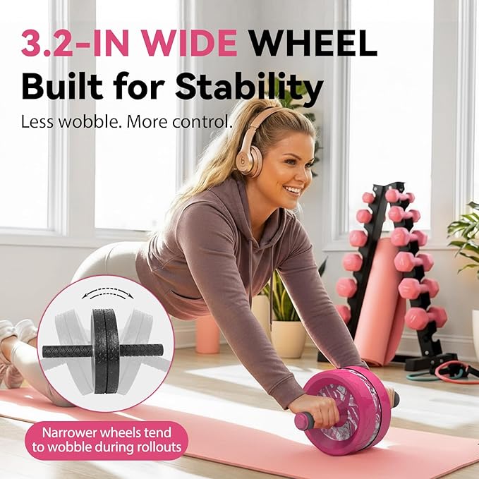 VINSGUIR Ab Roller Wheel, Abs & Core Workout Equipment for Home Gym with Knee Pad Accessories, Abdominal Wheel for Full-body Strength Training