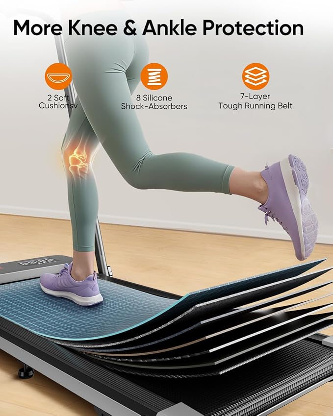 Walking pad Treadmill with Incline & Handle Bar, Folding Treadmill for Home Small Spaces, Compact Portable Under Desk Treadmill,Dual LED Display, 2.5Hp Quiet Running pad, APP, 300 lbs Capacity