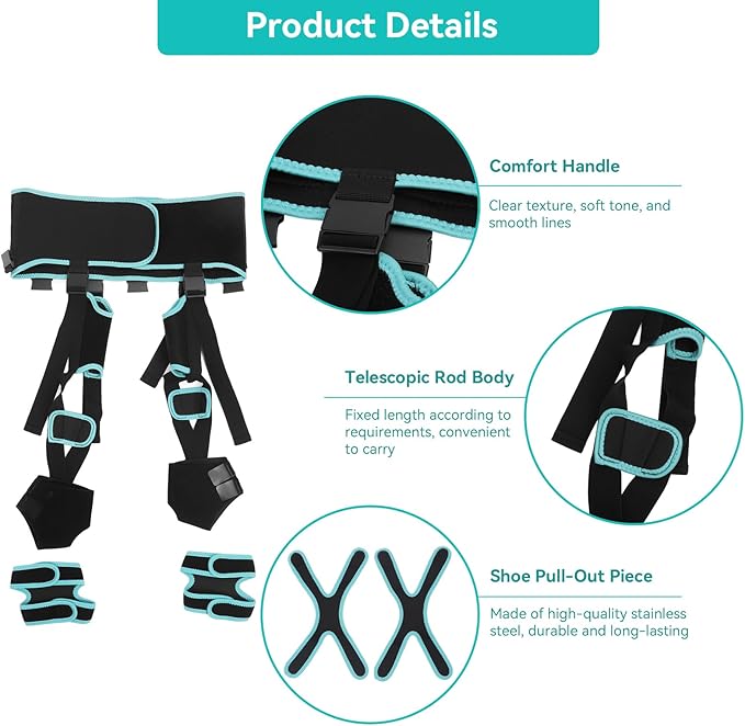 Agatige Leg Corrector Strap, High Elasticity O X Type Leg Correction Bandage Legs Posture Corrector Brace Foot Correction Belt for Adults(L(59.1-66.9in))