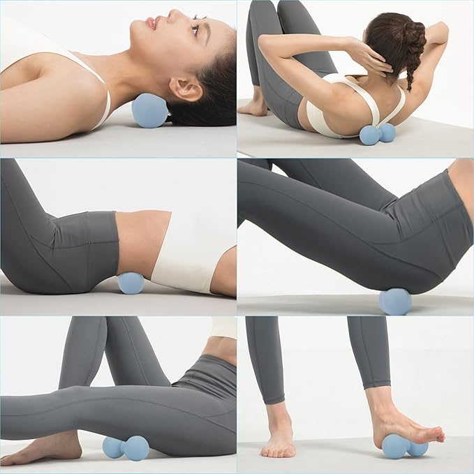 JIEJUNJI Massage Balls Set for Deep Tissue Muscle Relief, Trigger Point & Myofascial Release, Full Body Use for Back, Neck, Shoulder, Foot & Hip (Peanut Ball Set)
