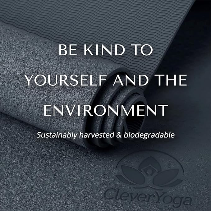 Premium Clever Yoga Mat - Extra Long Yoga Mat Suitable For All Yoga Types - Workout Mat For Home Or On The Go - Includes Our Perfect Fit Mat Bag