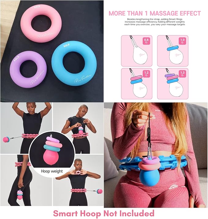 Smart Exercise Rings - Hoop Extra Weight - Hand Exerciser - Pilates Ring - Grip Strength Trainer - Compatible with Smart Weighted Hoop - Ideal for Fitness, Rehabilitation, Yoga