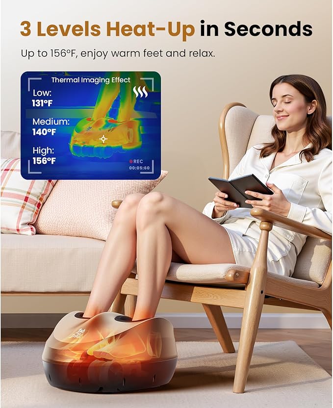 BOB AND BRAD Foot Massager Machine with Heat and Remote, Fits up to Size 14, FSA Eligible HSA Shiatsu Deep Kneading Foot Massager for Plantar Fasciitis and Neuropathy