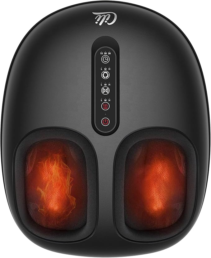 CILI Shiatsu Foot Massager with Heat and Compression, Kneading, Rolling,Electric Feet Massager for Plantar Fasciitis, Neuropathy, Feet Heater, Foot Warmer for Women, Size Up to 14"