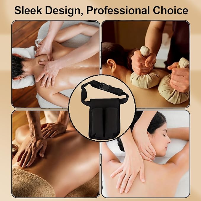 Massage Holster, Massage Lotion Holster, Massage Oil Holster for Therapists and Professionals, It Contains 2 250ml Essential Oil Bottles