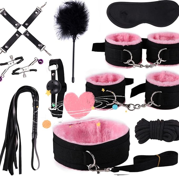 10 Piece Pink Soft Nylon Indoor Exercise Set, Pilates Home Training Auxiliary Equipment, Couple Gift