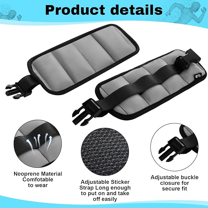 2 Pairs Ankle Wrist Weights for Land or Aquatic Exercise Aqua Cuffs Aqua Aerobics Fitness Bands for Ankle and Wrist Adjustable Weights for Swimming Pool Workout Equipment