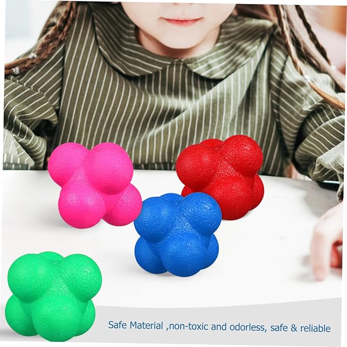 6 Pcs Hexagonal Reaction Balls Colorful Agility Balls for Sports Training Reflex Coordination and Reaction for Soccer Basketball Volleyball Football Exercises