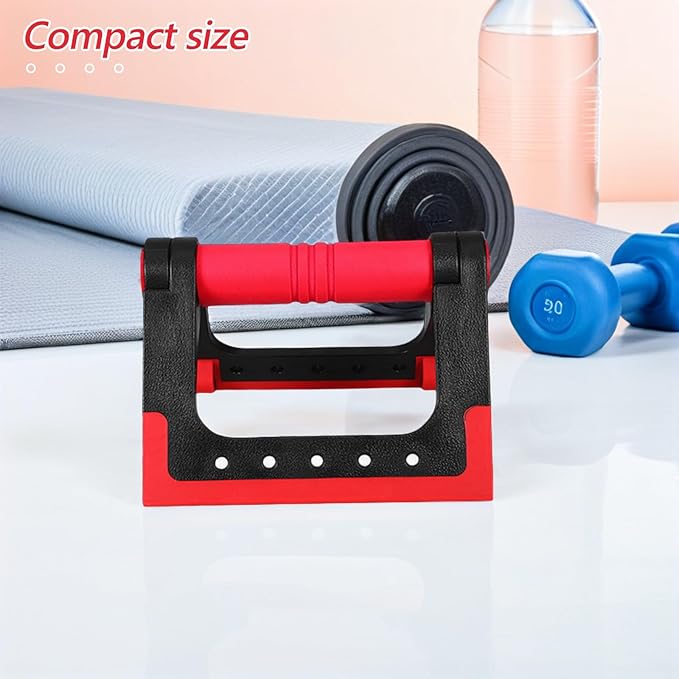Toyvian Push-up Rack Fitness Equipment, Crimson Push-up Bars for Floor with Rotating Handles, Non-slip Push-up Stand Pair for Home Workout Strength Training