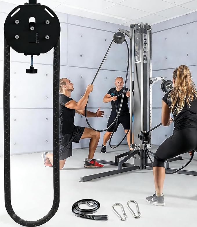Endless Rope Trainer, Suspension Endless Rope Pulley System, Resistance Trainer Machine with Adjustable Resistance, Home Gym Infinity Rope for Interval Resistance Training
