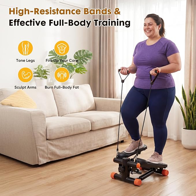 NEWBULIG Mini Stepper for Exercise at Home Stair Step Machine for Indoor Fitness Portable Home Gym Stepper for Full Body Workout 300lb Weight Capacity
