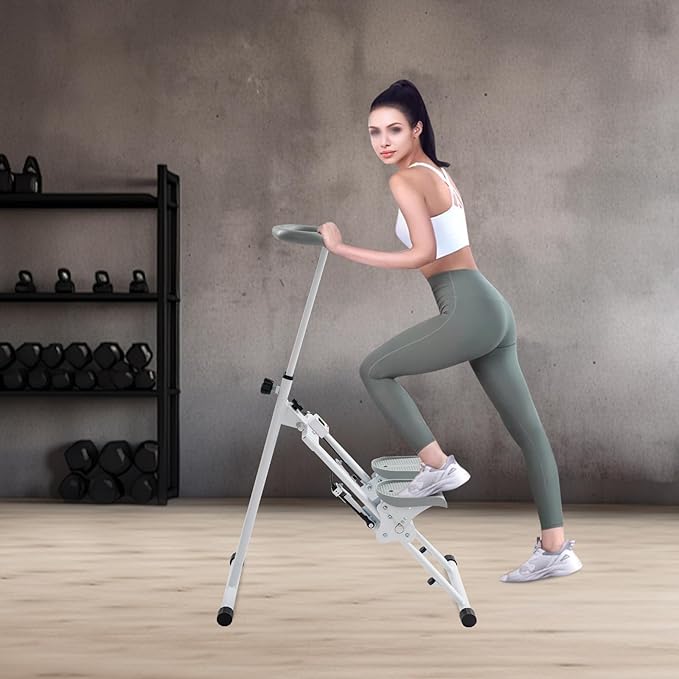 Foldable Stair Stepper Machine for Home Gym - 220LB Capacity Cardio Climber with Display, Adjustable Angle Vertical Stair Climber Exercise Equipment for Full-Body Workout
