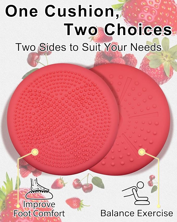 Tumaz Wobble Cushion - Wiggle Seat to Improve Sitting Posture & Stay Focused for Sensory Kids, Balance Disc to Core Strength & Flexible Seating [Extra Thick Balance Board, Pump Included Wobble Board]