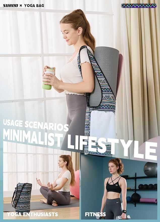 Yoga Mat Bag – Neoprene, Lightweight, Spacious Carrier, Large Zipper Pocket, Ideal for Gym Yoga & Fitness Mats