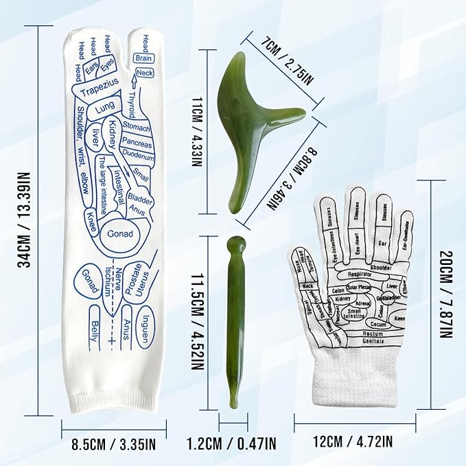 Reflexology Socks with Tools, Acupuncture Massage Socks Pain Relief Remedy for Foot Acupressure Socks with Gloves for Men's Size