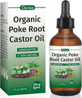 Organic Poke Root Castor Oil, Natural Lymphatic Support Massage Oil, Soothing Relief for Cysts, Boils, Breast, Fibroids, Swollen Lymph Nodes & Joint, Deep Tissue Drops – 2 Fl Oz, Citrus Spark