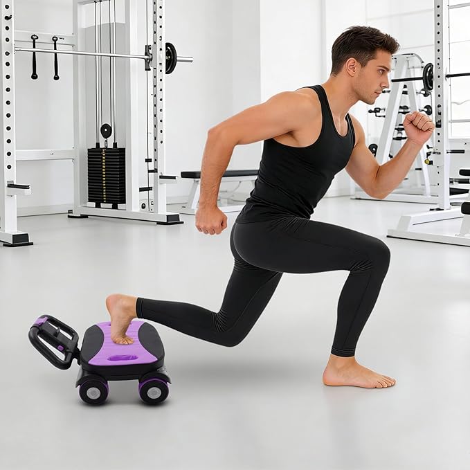 AB Roller Wheel, 4 Wheel Elbow Support Abdominal Roller, Abdominal Fat Burning Weight Loss Core Training Equipment for Home, Gym