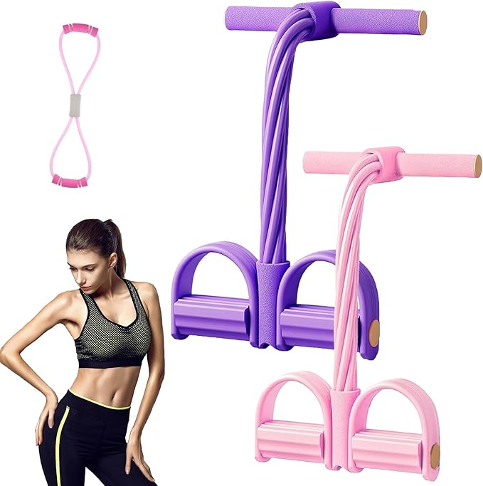 8 Tube Pedal Resistance Device, Detachable and Adjustable Pedal Resistance Device, 21 Fitness Resistance Bands, Stretching Workout Fitness Bands