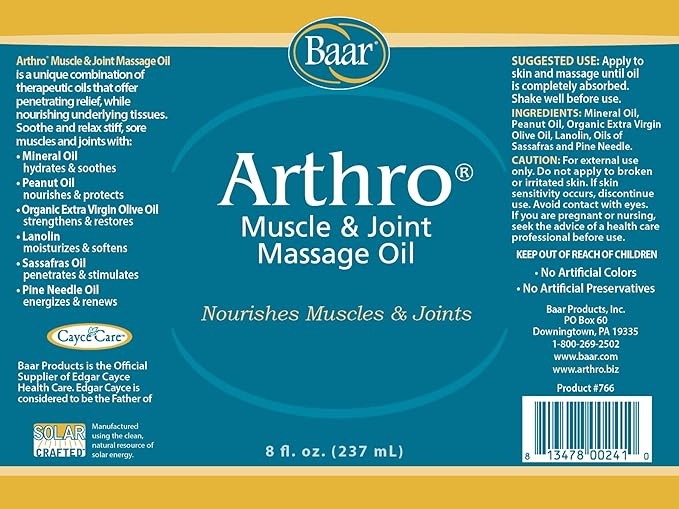 Arthro - Muscle & Joint Massage Oil -8 oz.