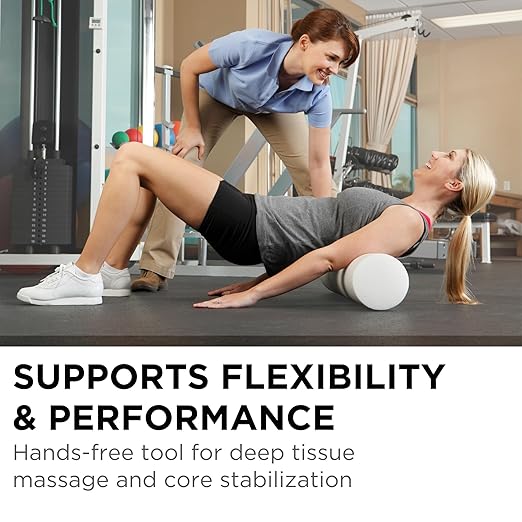 THERABAND Pro Foam Roller, 6" x 12" Round; White Back Roller, Compact 6 Inch Diameter for Deep Tissue Massage, Physical Therapy, Myofascial Release, Core Stabilization