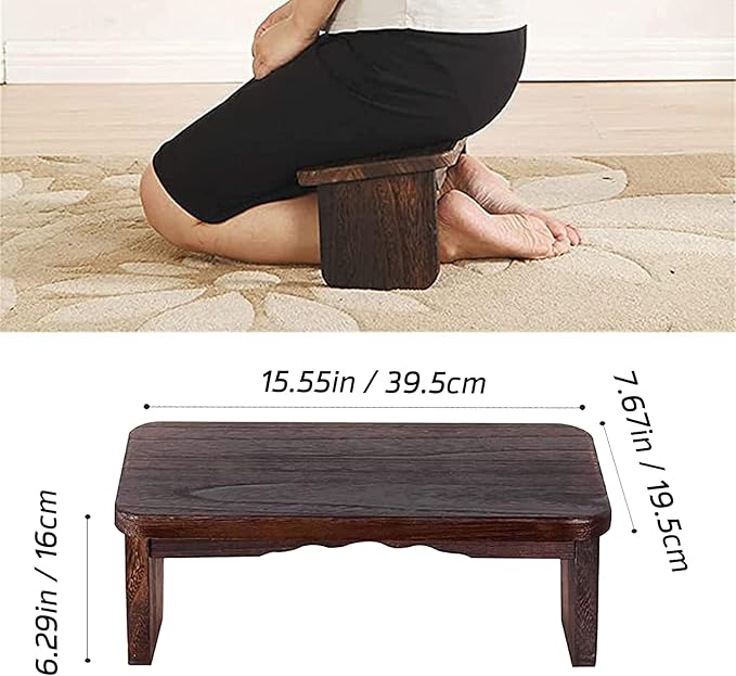 Corrosion Resistant Folding Meditation Bench, Contemporary Prayer Stool with Angled Legs for Extended Practice, for Yoga, Meditations, Prayer, Seiza, Kids