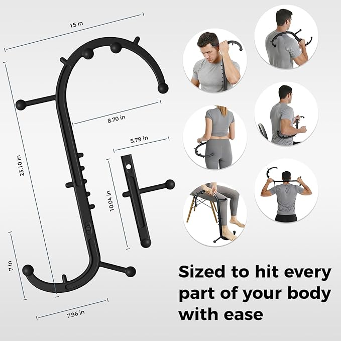 2-in-1 Detachable Trigger Point Massage Tool, Quick-Disassembly Design Massage Hook for Back, Neck & Shoulder Pain Relief, Pressure Point Massage Tool for Muscle Recovery (Convertible Hook)