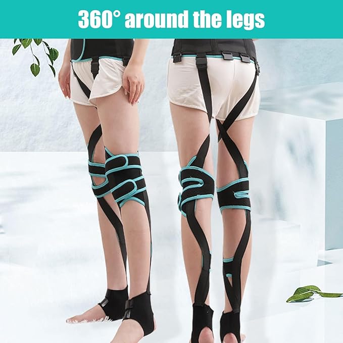 Agatige Leg Corrector Strap, High Elasticity O X Type Leg Correction Bandage Legs Posture Corrector Brace Foot Correction Belt for Adults(L(59.1-66.9in))