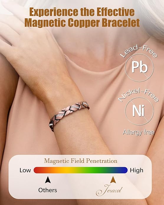 Copper Bracelets & Rings for Women, Copper Magnetic Bracelet for Women