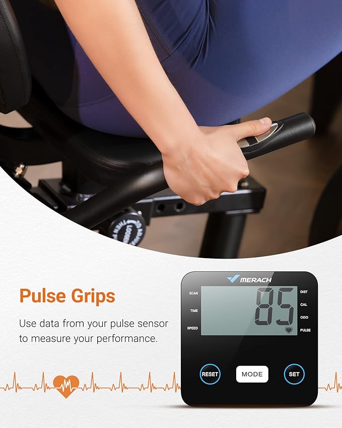 MERACH Recumbent Exercise Bikes for Home with Smart Bluetooth Equipment Exercise Bikes App,LCD,Heart Rate Handle Stationary Bikes for Home, Magnetic Recumbent Exercise Bike for Seniors Gym S08/S23