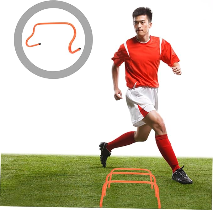 5pcs Lightweight Football Training Hurdles Rack for Agility and Flexibility Training Orange for Athletes to Speed and Performance