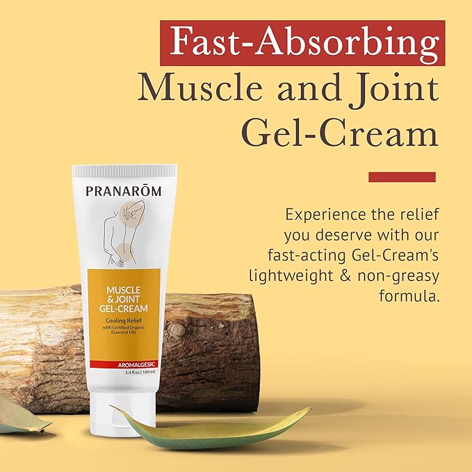 Pranarom - Aromalgesic Muscle & Joint Gel-Cream 100ml - Relaxing with Body Massage Oil - Fast-Absorbing, Non-Greasy - Organic