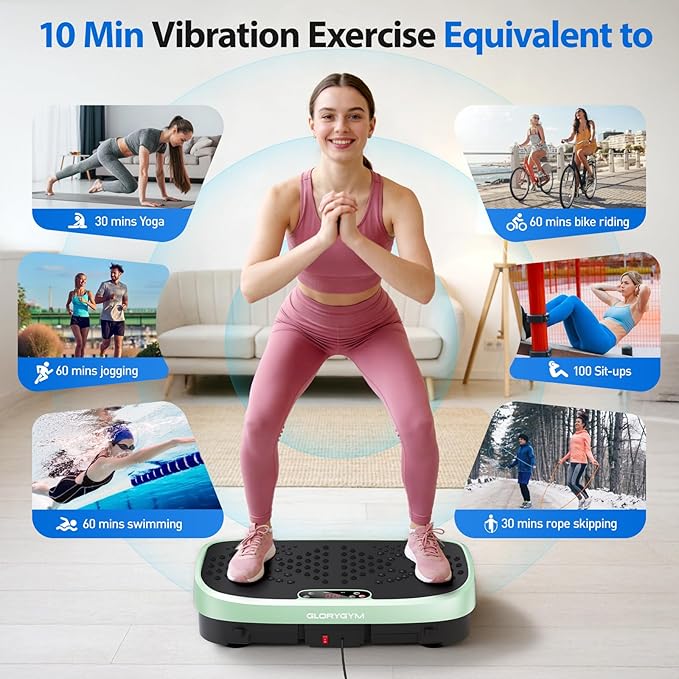 Vibration Plate Exercise Machine - 120 Levels, 350lb Capacity, Quiet Motor with Remote Control for Home Fitness & Weight Loss