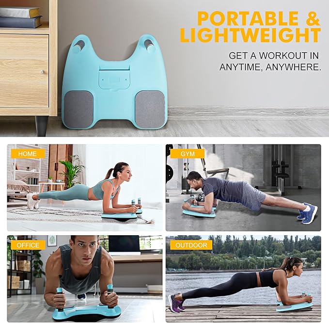 2-in-1 Balance Boards & Wobble Board with Adjustable Handles – Balance Boards for Adults AB Workout Equipment with Balance Pad, Balance game for Wobbles Adults, gifts for Balance Board Kids game