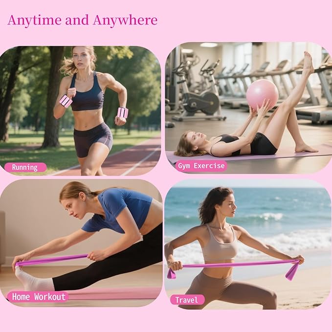 JITUIHOM Pilates Equipment Kit for Home Workout - Complete Ring and Ball Set with Core Sliders, Adjustable Ankle/Wrist Weights, and Resistance Bands for Women