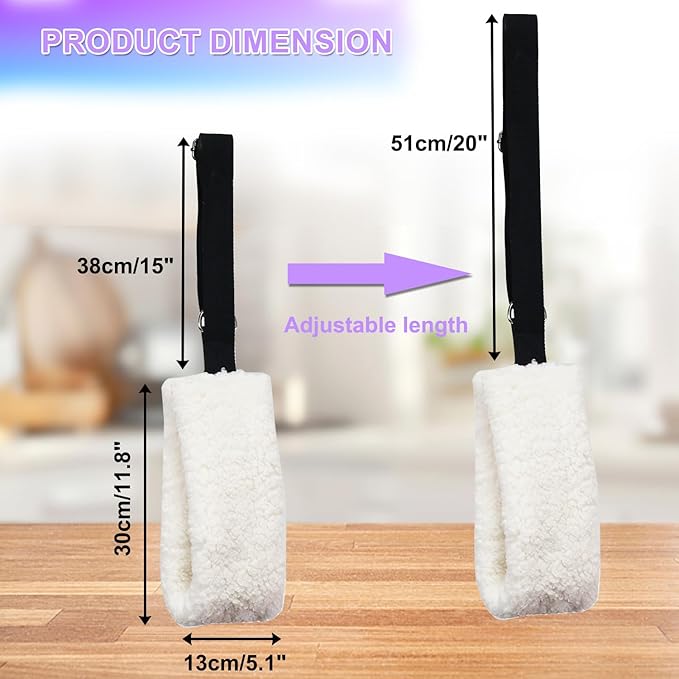 Adjustable Pilates Fuzzies Straps - Premium Plush Cuffs for Pilates Cadillac Reformer, Pilates Equipment for Home and Studio, Provides Comfort, Stability, and Support During Workouts