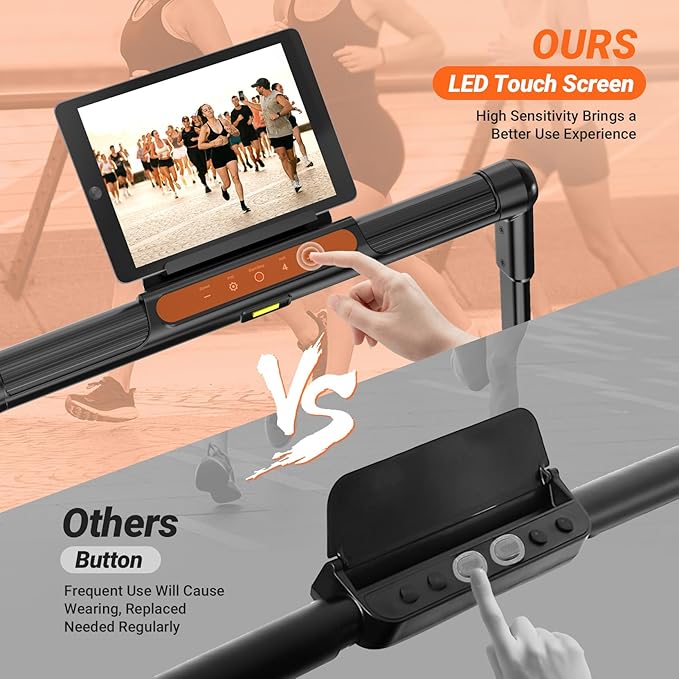 THERUN Walking Pad, 2 in 1 Foldable Treadmills for Home, 2.5HP Under Desk with Handle Bar, 16" Widened Running Belt, with Remote Control & LED Touch Screen