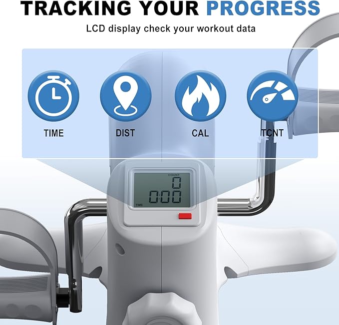 Mini Exercise Bike & Under Desk Elliptical,Under Desk Bike Pedal Exerciser, for Seniors Arms & Legs Workout with LCD Display,Gifts for Women Men