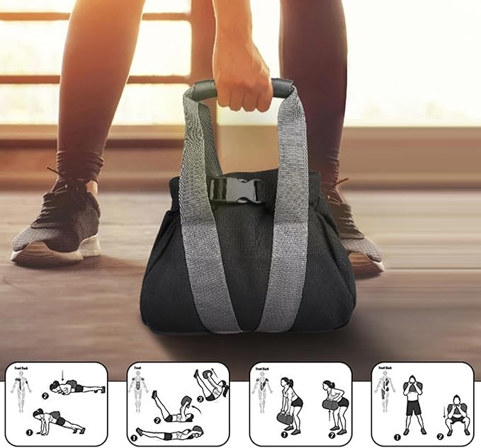 Kettlebell Sandbag - 25.5x25x17cm Training Kettlebell, 0-35 Lbs Adjustable Weight Exercise Sandbag With Handle | Workout Sandbagss For Fitness Strength Weightlifting Yoga Home Gym