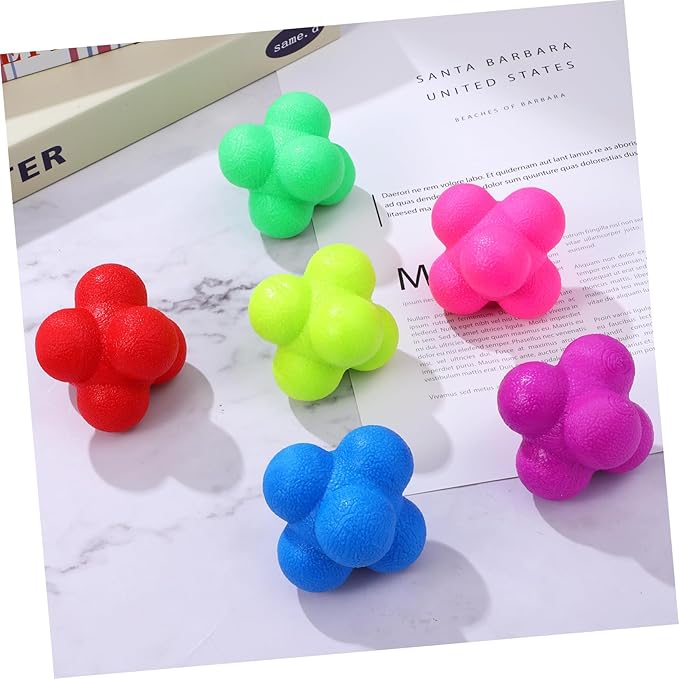 VICASKY 6 Pack Hexagonal Reaction Balls Workout Balls for Reflex Training Sports Agility